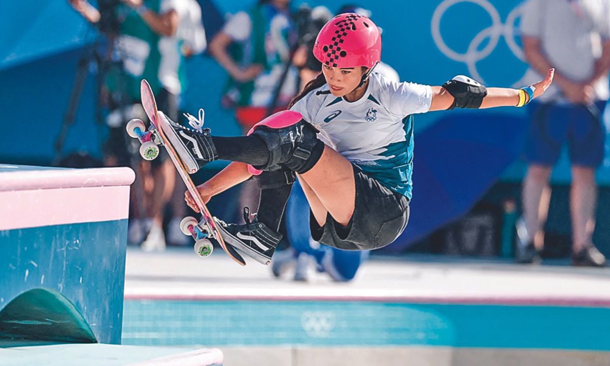 Con su desempeño digno de una justa olímpica, la australiana Arisa Trew ganó el oro de skateboarding parque, de los Juegos Olímpicos de París-2024