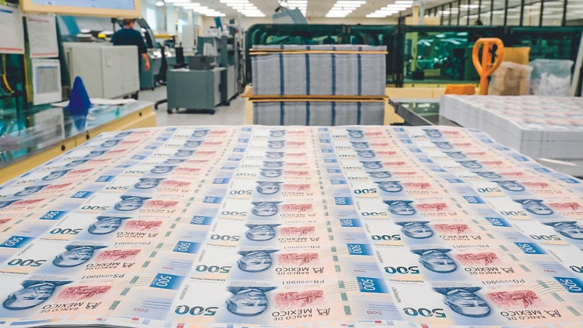 Fajos de billetes de la denominación de 500 pesos