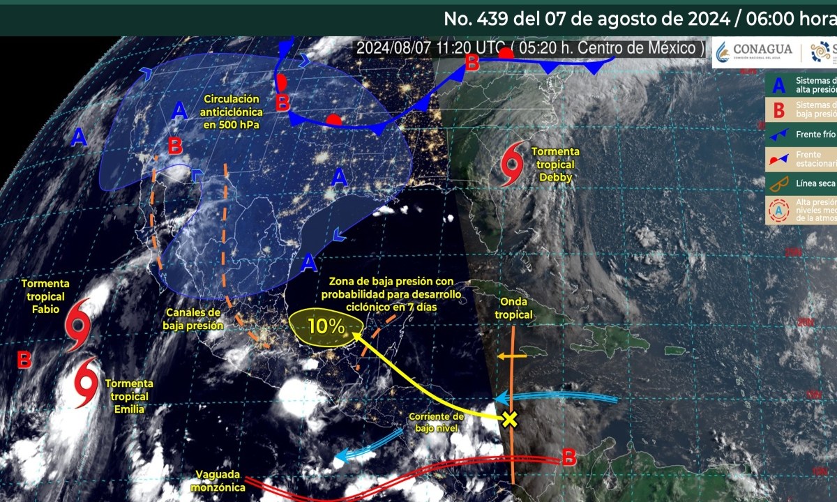 Foto: X@conagua_clima/Sistemas Meteorológicos Nacionales