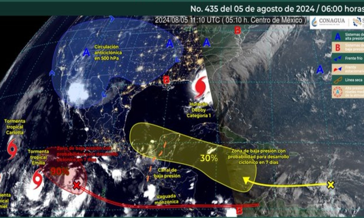 Foto: X@conagua_clima/ Sistemas Meteorológicos Nacionales