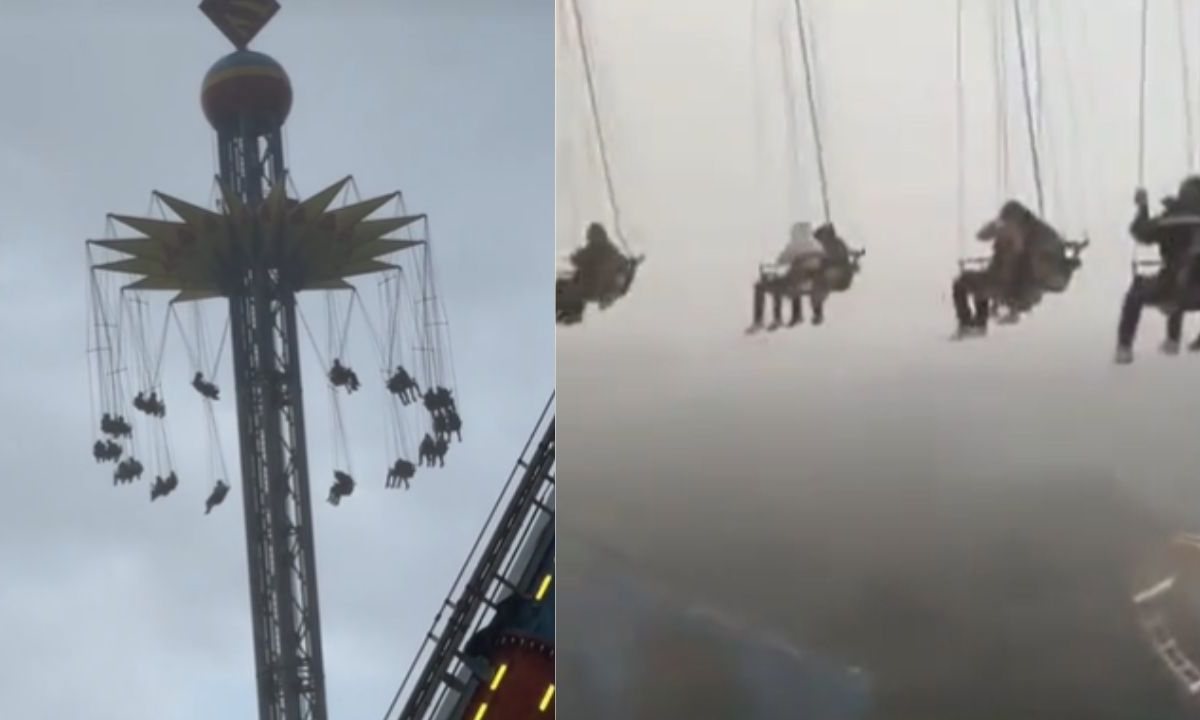 Visitantes quedan atrapados en “sillas voladoras” de Six Flags