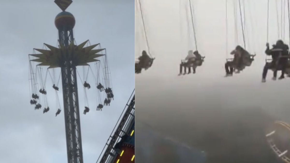 Visitantes quedan atrapados en “sillas voladoras” de Six Flags