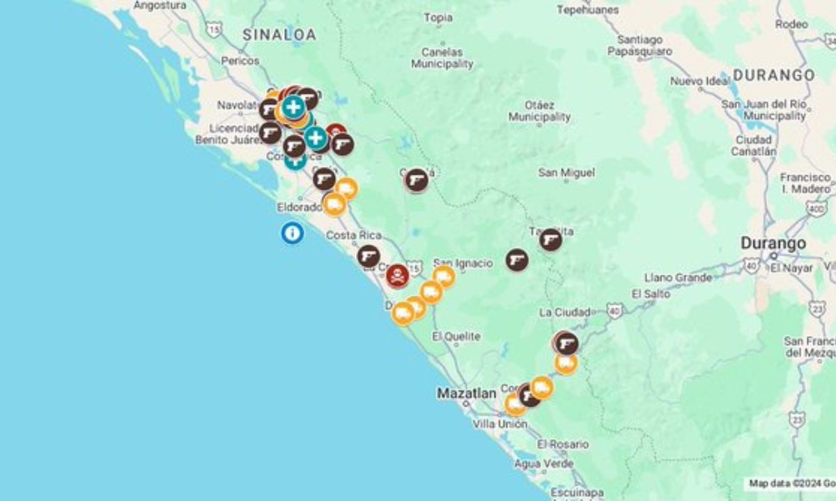 Crean mapa en Google Maps con reportes de violencia en Sinaloa