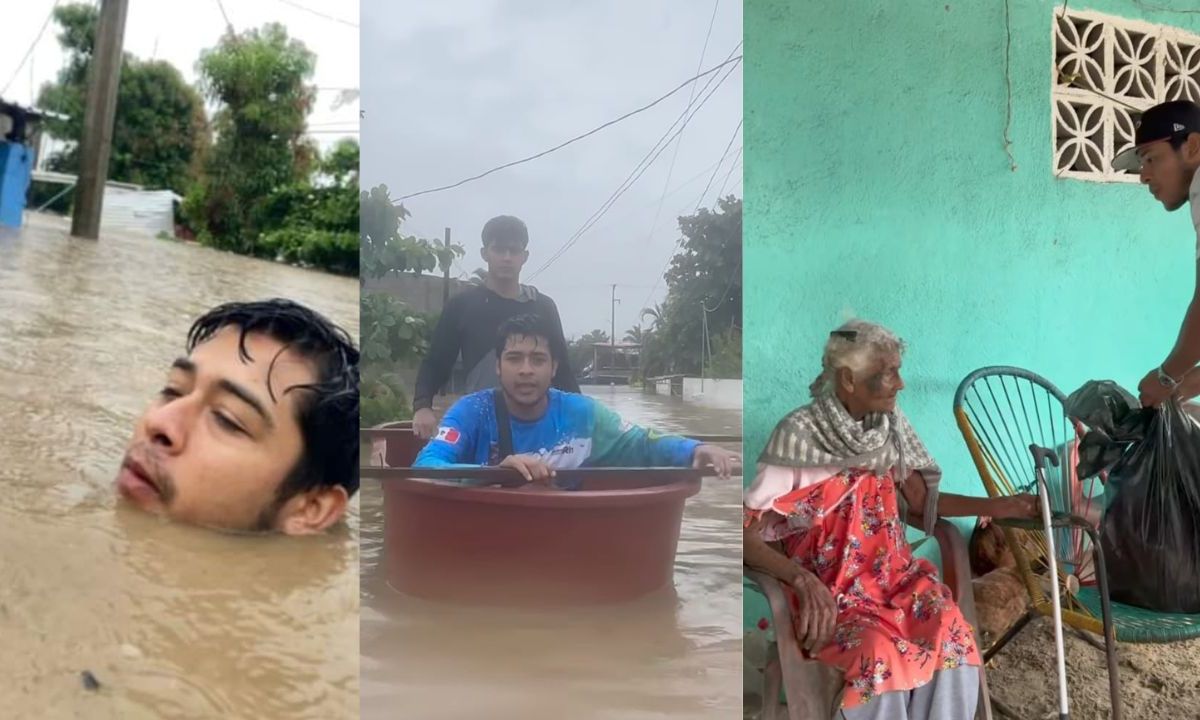 Jorge Maldonado es un creador de contenido de Guerrero que en estos días a brindado ayuda a los habitantes del estado tras las inundaciones por el paso de John