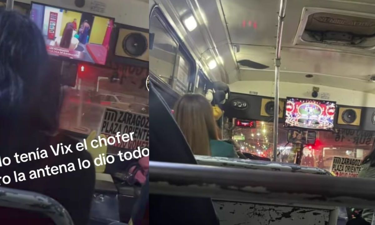 Chofer instala televisión en microbús; sintoniza LCDLFM