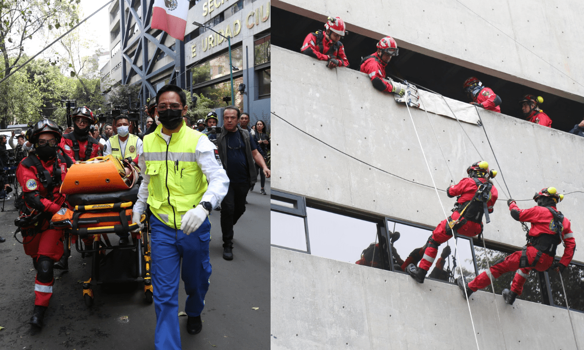 Simulacion de rescate en edificio de SSC