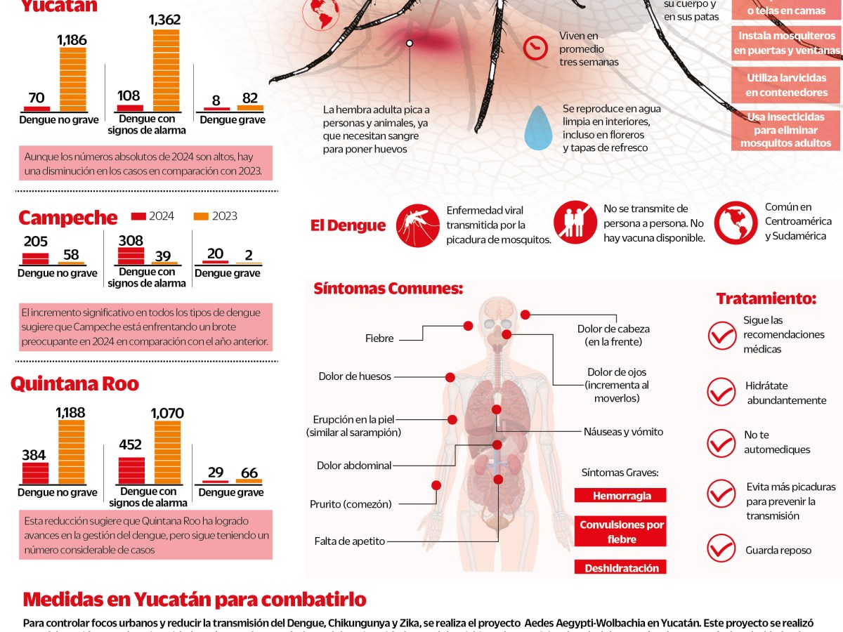 ATENCIÓN. Los síntomas comunes incluyen fiebre, dolor en los huesos, de cabeza y erupciones en la piel. 