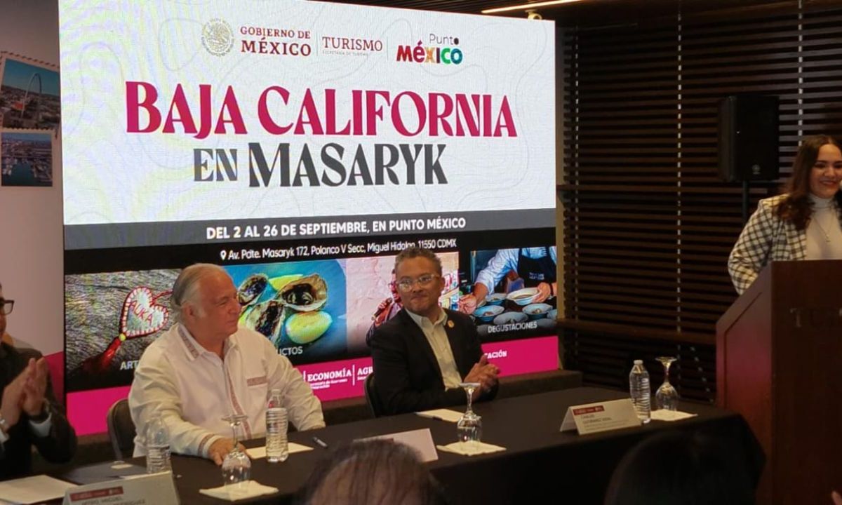 Inauguran exposición de Baja California en Punto México en Polanco, con motivo de la 49 edición del Tianguis Turístico 2025.