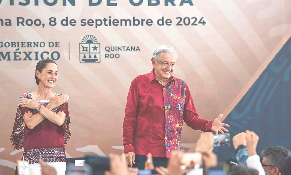 La Presidenta electa, Claudia Sheinbaum y el presidente Andrés Manuel López Obrador, inauguraron la Zona Arqueológica de Ichkabal, en Quintana Roo, este domingo.