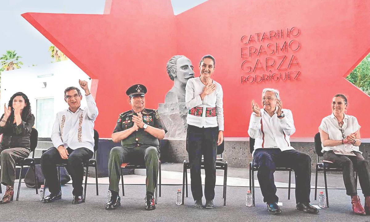 Tamaulipas. La mandataria electa participó ayer en la ceremonia de repatriación y memoria de Catarino Erasmo Garza Rodríguez, revolucionario mexicano, en Matamoros.