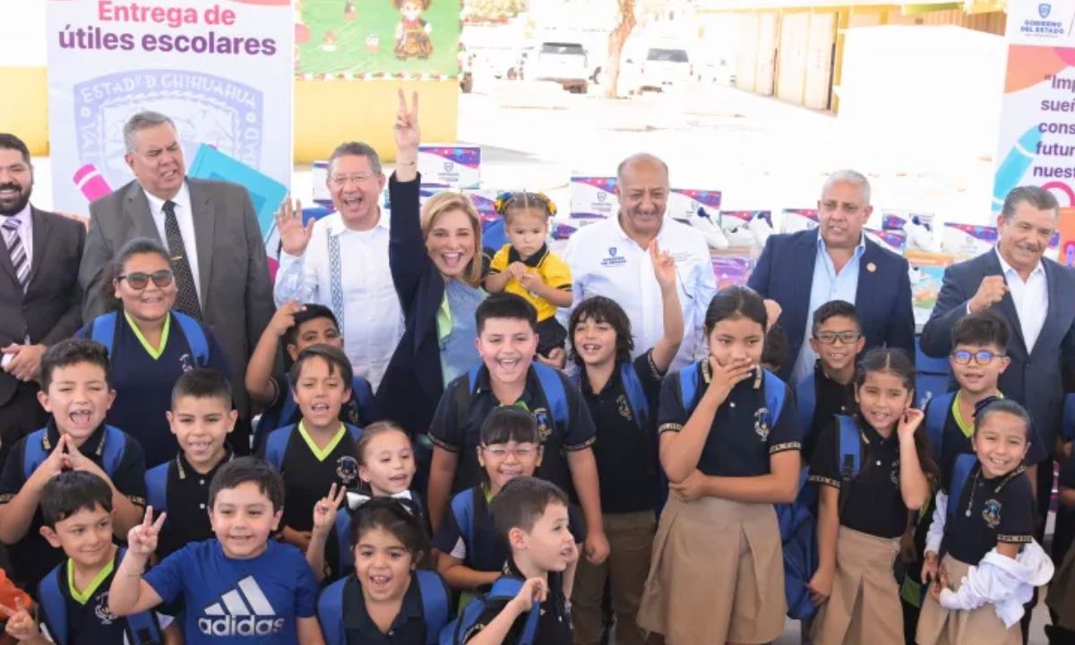 CHIHUAHUA. La gobernadora entregó paquetes escolares a niños de nivel básico de Ciudad Juárez.