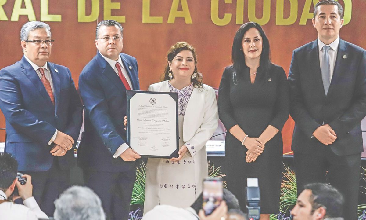 Discurso. La morenista aseguró que su administración será feminista y buscará reivindicar la capital como un espacio incluyente, democrático y diverso.