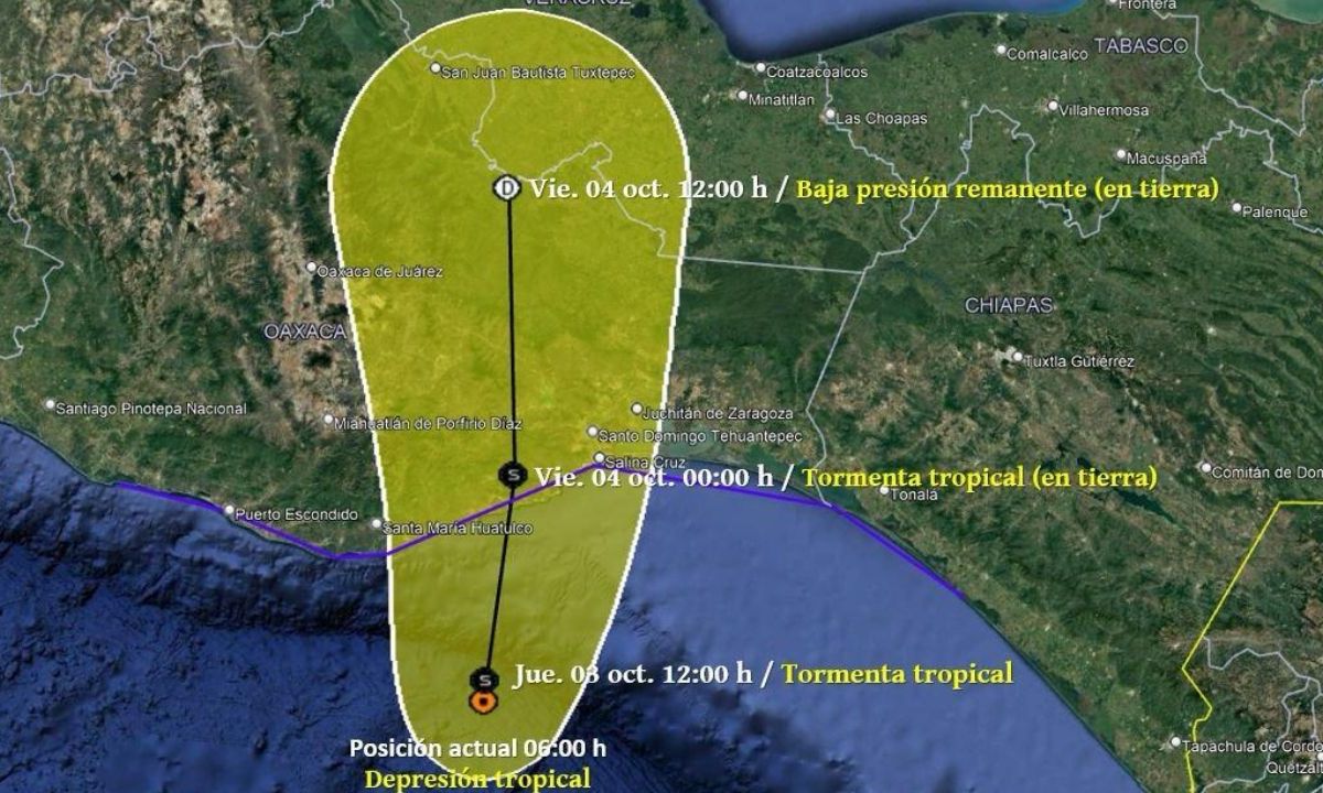 La CNPC pidió a la población de Oaxaca tomar precauciones ante la depresión tropical Once-E