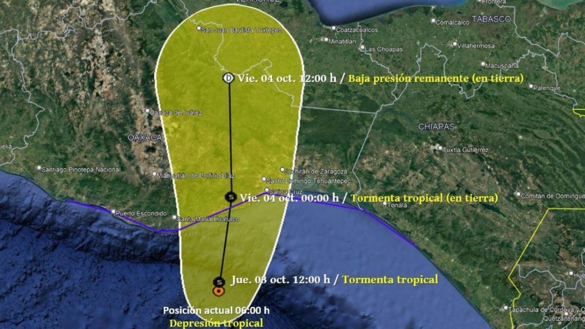 La CNPC pidió a la población de Oaxaca tomar precauciones ante la depresión tropical Once-E