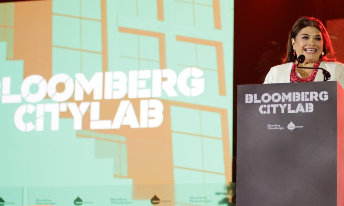 Clara Brugada en el Bloomberg City Lab