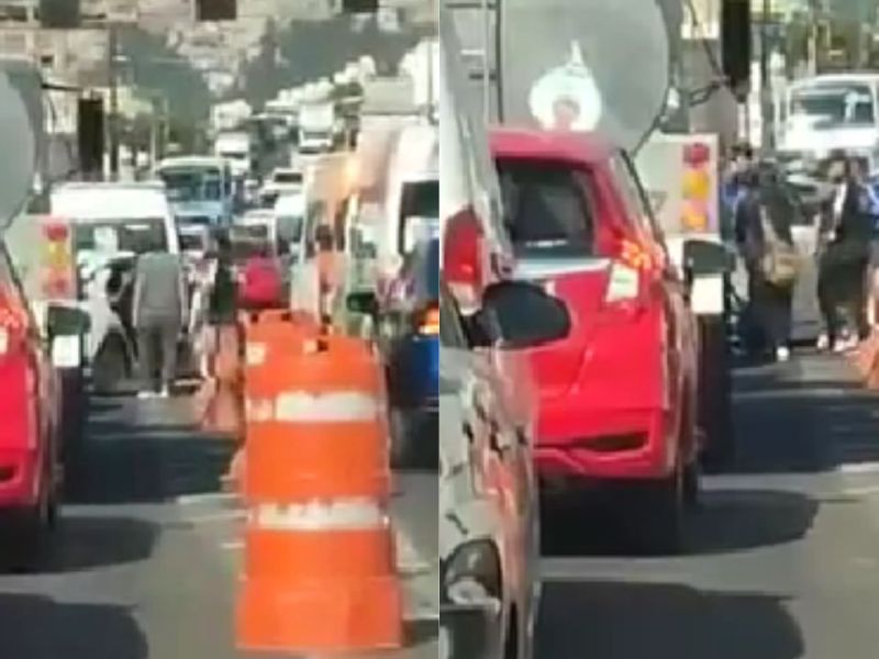 VIDEO: Franeleros agreden a un automovilista en Tlalnepantla