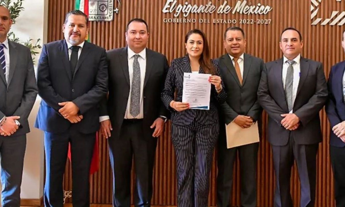 REUNIÓN. La gobernadora Tere Jiménez recibió a los directivos de Mexstamp en el Palacio de Gobierno.