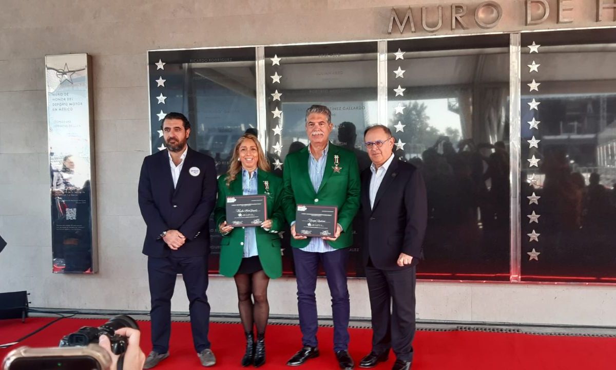 Integrados Enrique Contreras y Rubén Novoa al Muro de Honor del Deporte Motor en México, dentro del Autódromo Hermanos Rodríguez, la generación del 2024