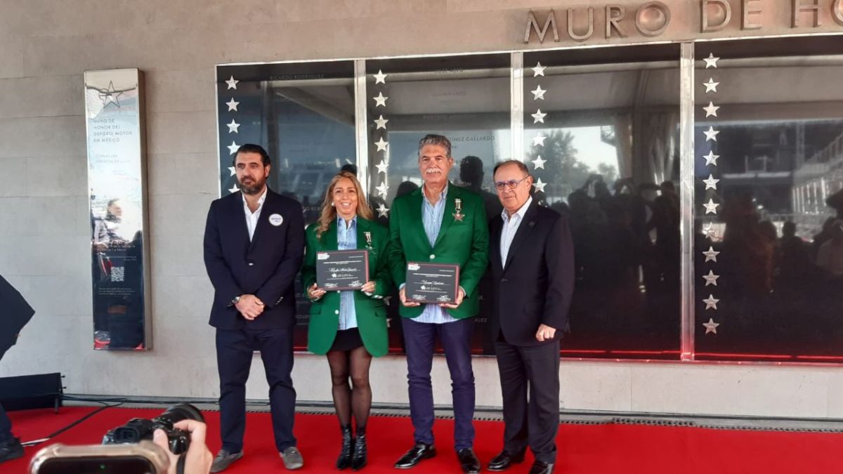 Integrados Enrique Contreras y Rubén Novoa al Muro de Honor del Deporte Motor en México, dentro del Autódromo Hermanos Rodríguez, la generación del 2024