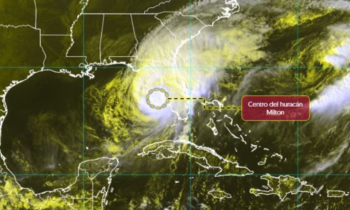 Durante este miércoles 9 de octubre, el huracán 'Milton', ahora como categoría 3, se aleja cada vez más de la Península de Yucatán.