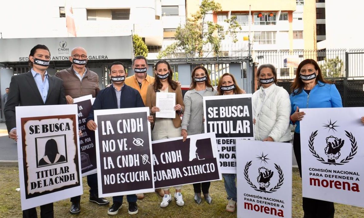 Protesta del PAN en la CNDH