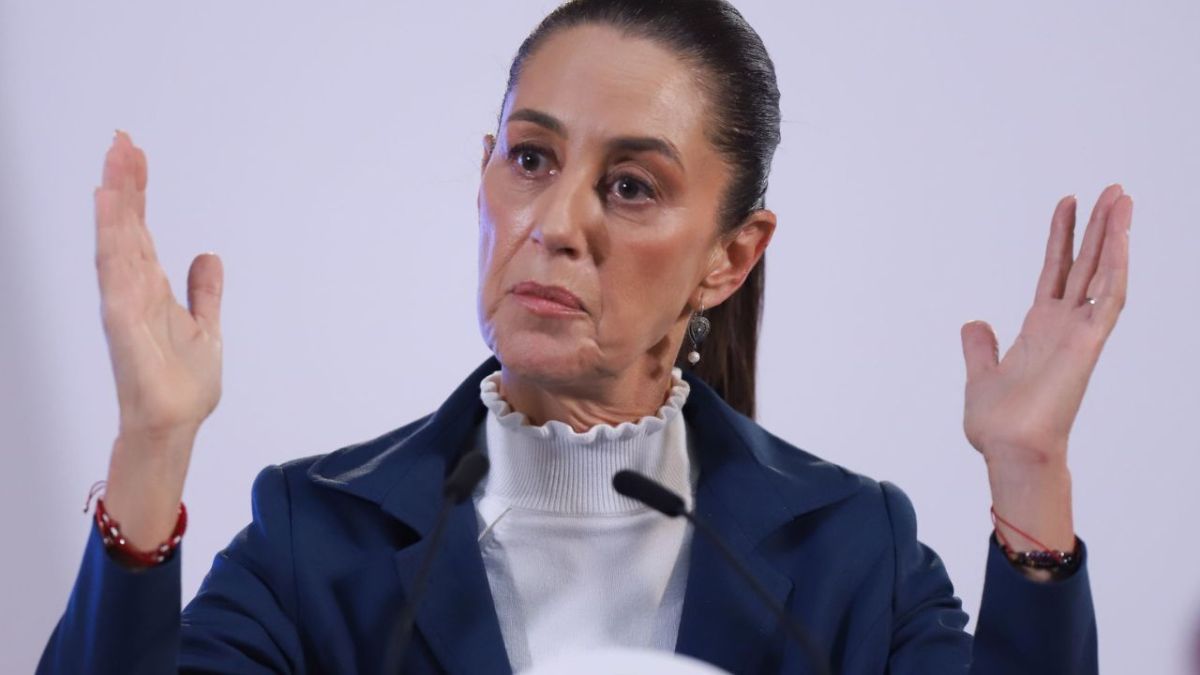 Claudia Sheinbaum en la mañanera de Palacio Nacional.