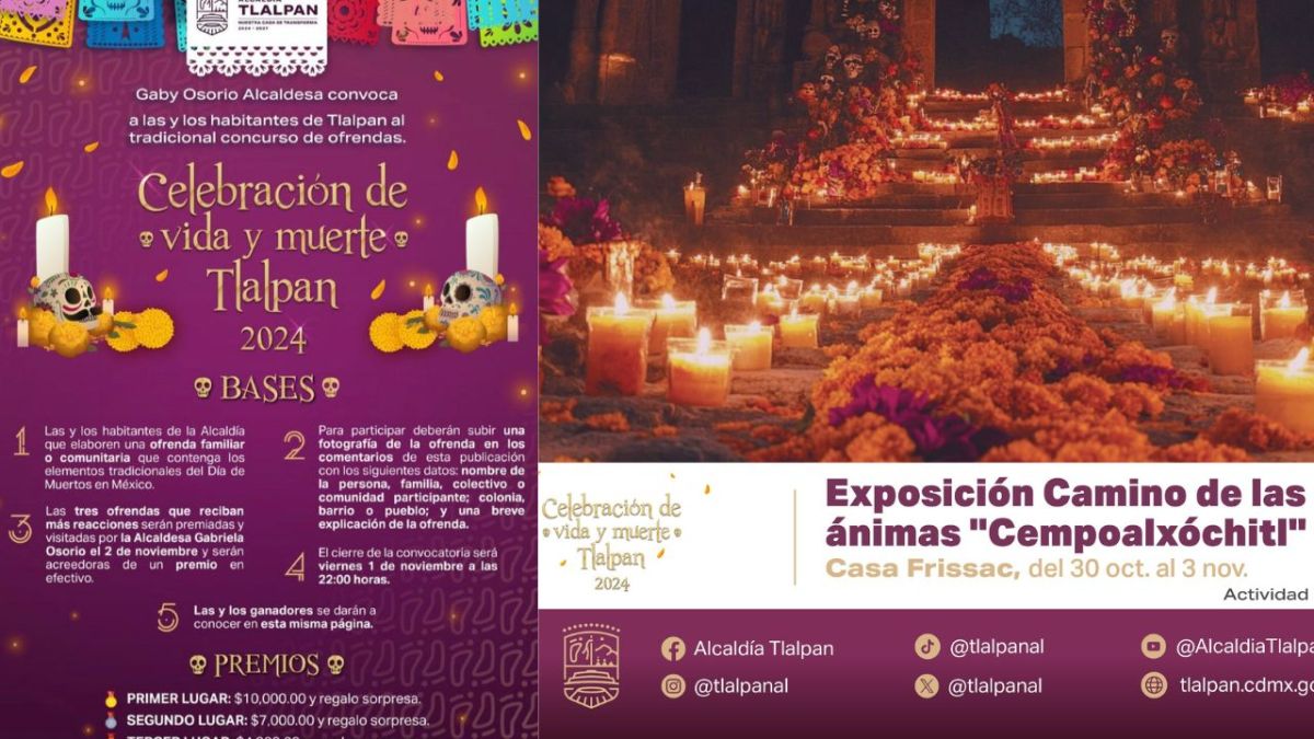 El Festival Vida y Muerte 2024 en Tlalpan ofrece un programa digno de honrar la riqueza de nuestras tradiciones, conoce su programa.