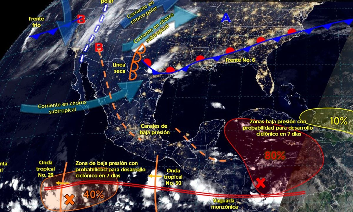 35 a 40 °C : Sinaloa, Nayarit, Jalisco , Colima, Michoacán y Guerrero. 