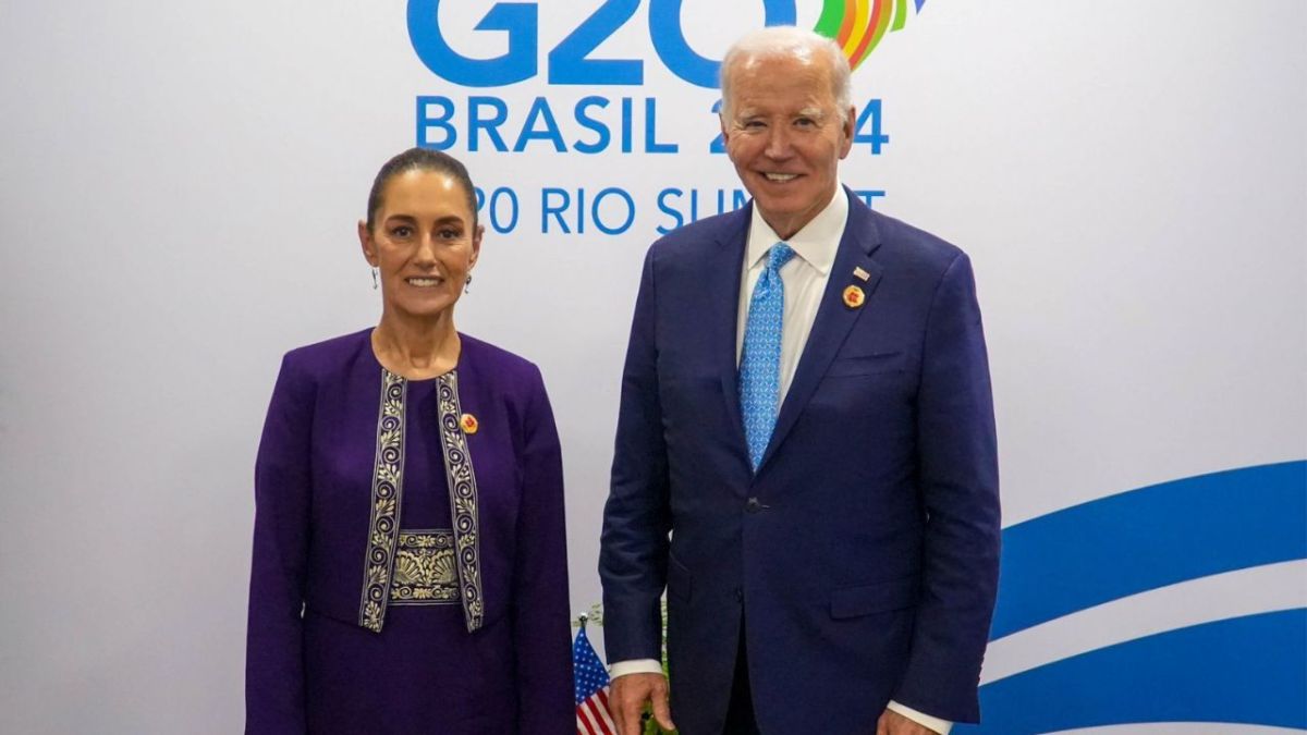 Claudia SHeinbaum se reúne con Joe Biden en el G20