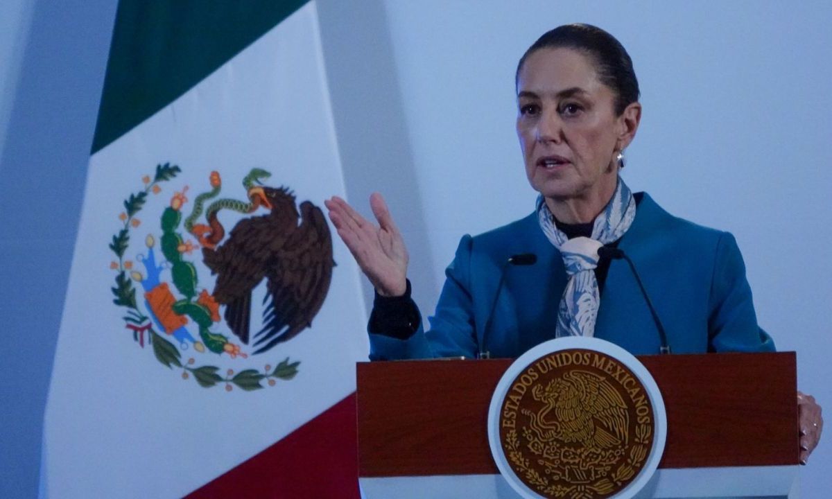 Claudia Sheinbaum durante la mañanera del 6 de noviembre.