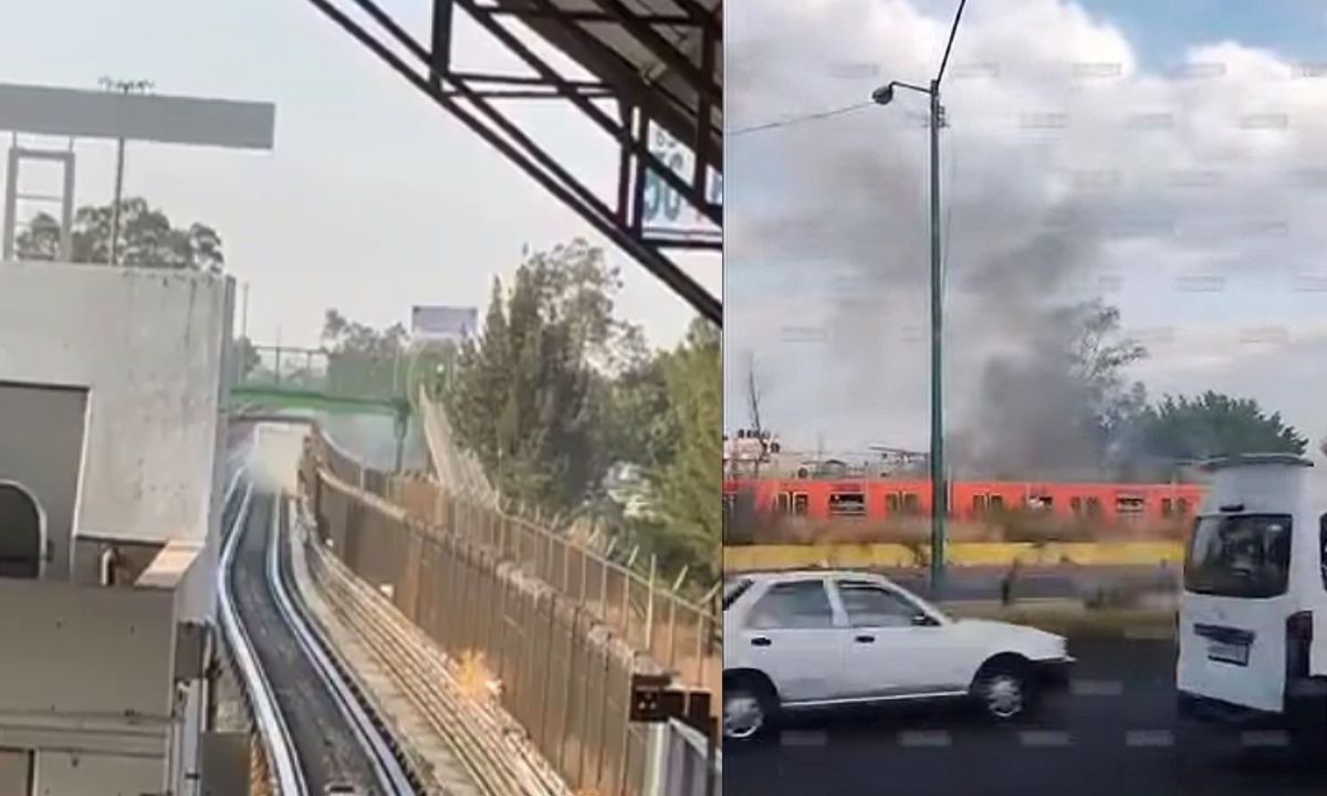 Humo en tren de la Línea B