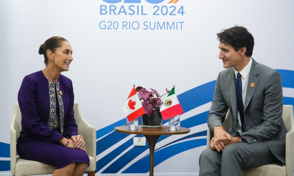 La presidenta de México, Claudia Sheinbaum y el primero ministro de Canadá, Justin Trudeau.