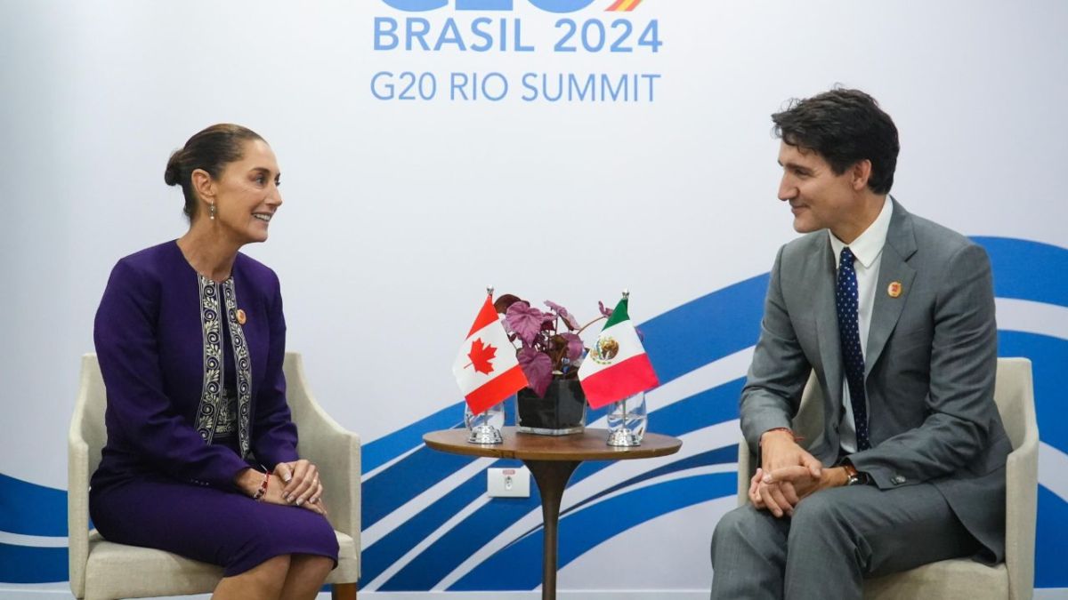 La presidenta de México, Claudia Sheinbaum y el primero ministro de Canadá, Justin Trudeau.