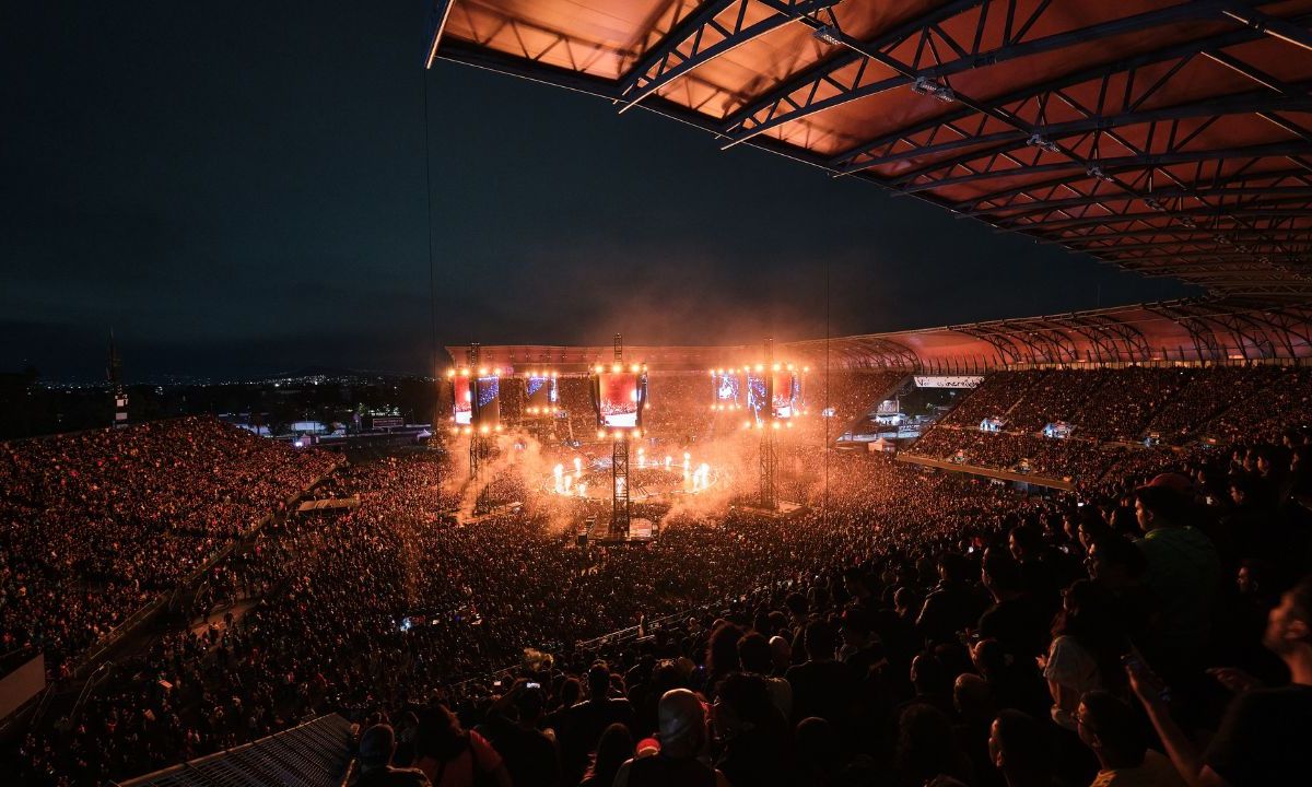 Estadio GNP Seguros durante el concierto de Metallica en 2024.