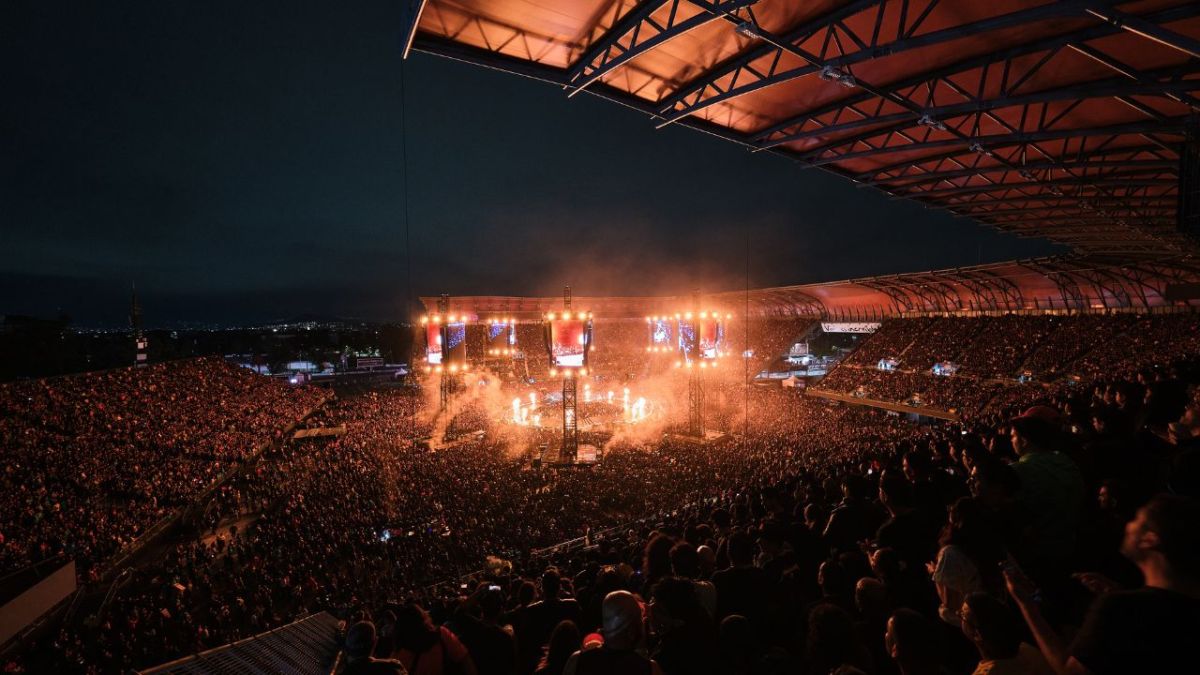 Estadio GNP Seguros durante el concierto de Metallica en 2024.