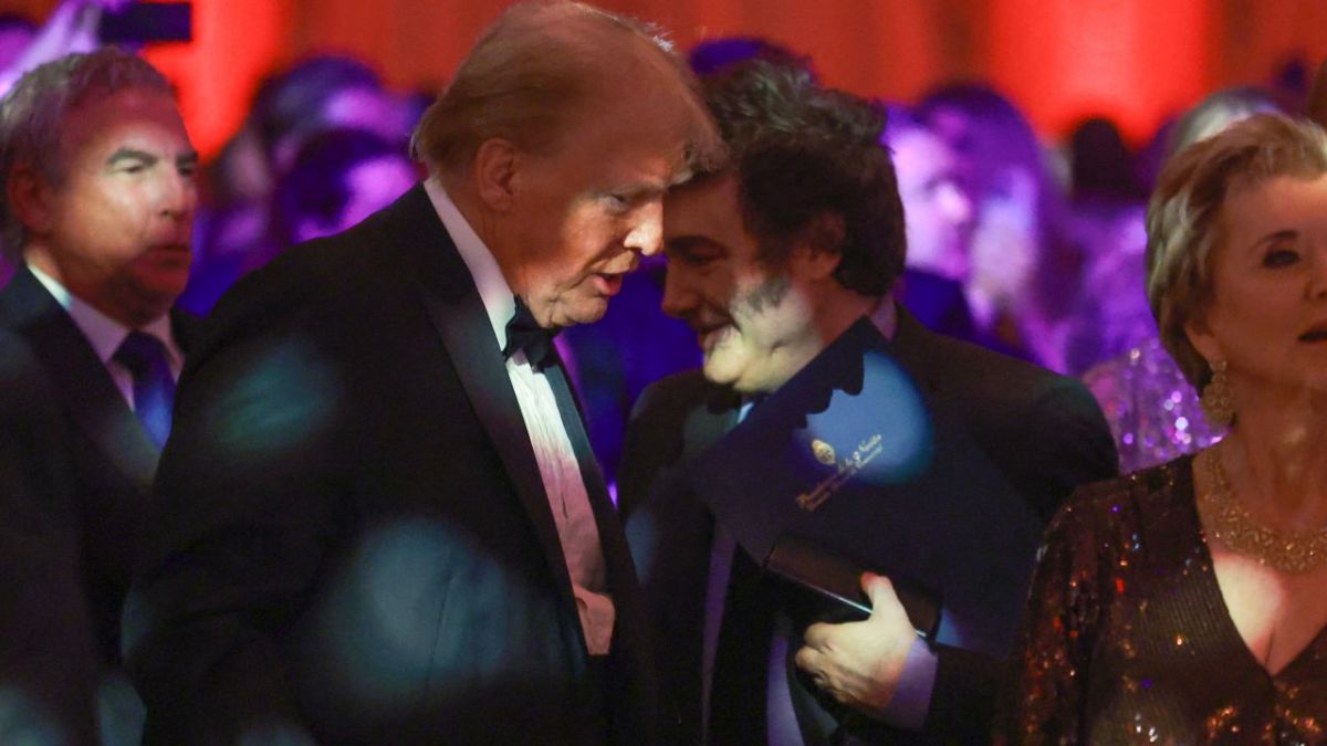 Donald Trump y Javier Milei reunidos en Estados Unidos.