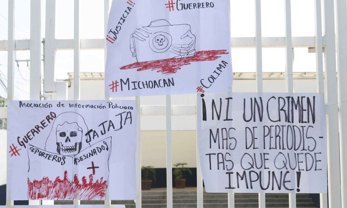 Manifestación por los crímenes contra los periodistas