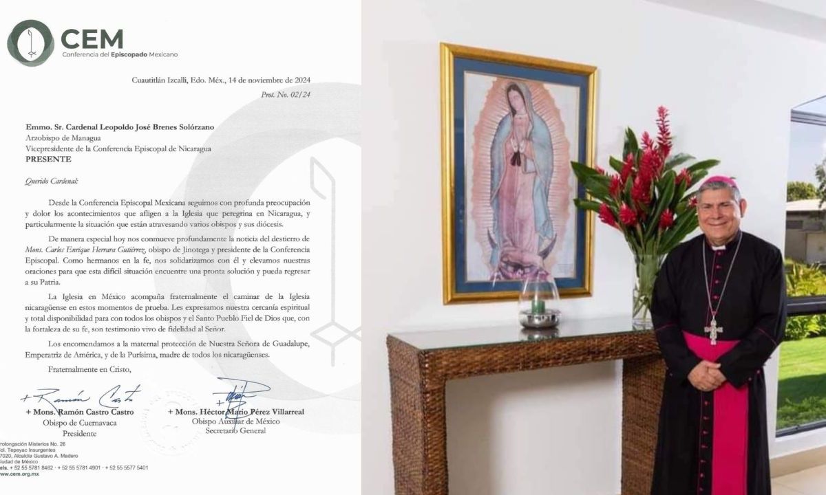 El presidente de la CEM externó la preocupación de la Iglesia católica mexicana por el destierro de monseñor Carlos Enrique Herrera.