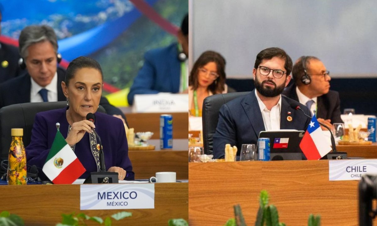 La Presidenta de México Claudia Sheinbaum y el presidente de Chile Gabriel Boric