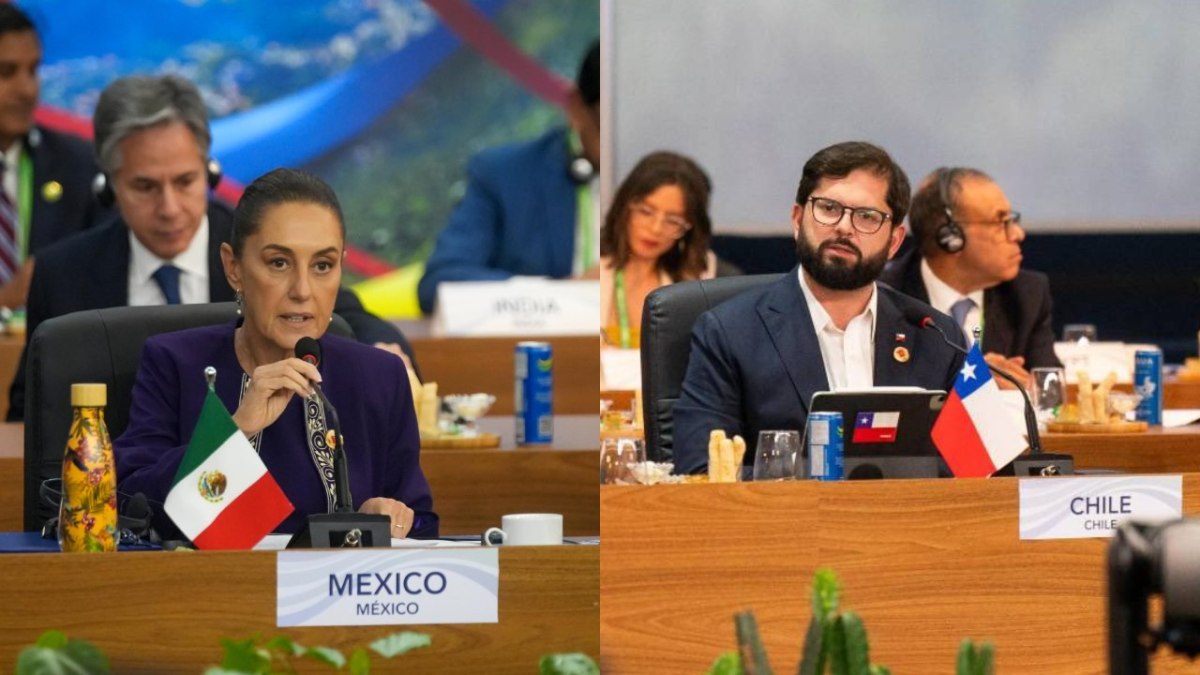 La Presidenta de México Claudia Sheinbaum y el presidente de Chile Gabriel Boric