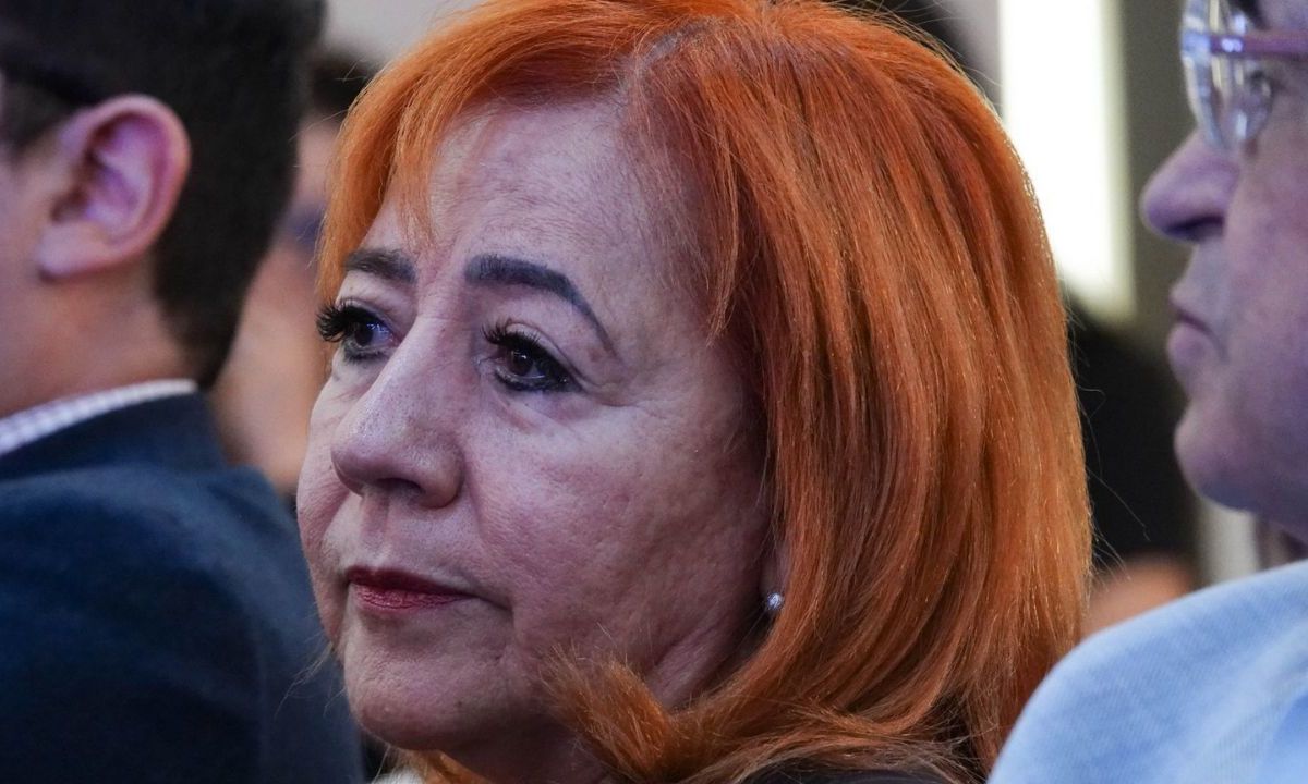 Rosario Piedra presidenta de la Comisión Nacional de Derechos Humanos, durante el Segundo Informe de la Presidencia de la Comisión para la Verdad y Acceso a la Justicia del caso Ayotzinapa en la Secretaria de Gobernación.