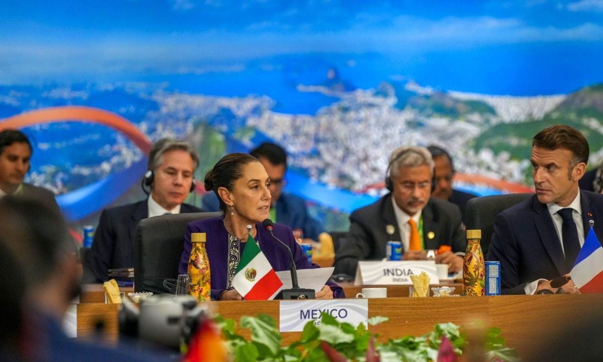 Claudia Sheinbaum durante su participación en el G20 Río Summit.