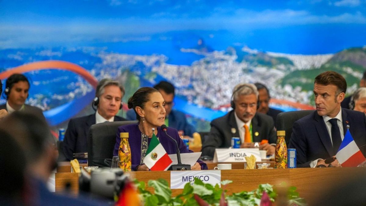 Claudia Sheinbaum durante su participación en el G20 Río Summit.