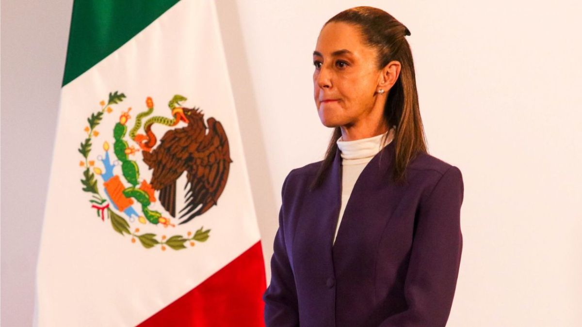 Claudia Sheinbaum durante la mañanera del pueblo