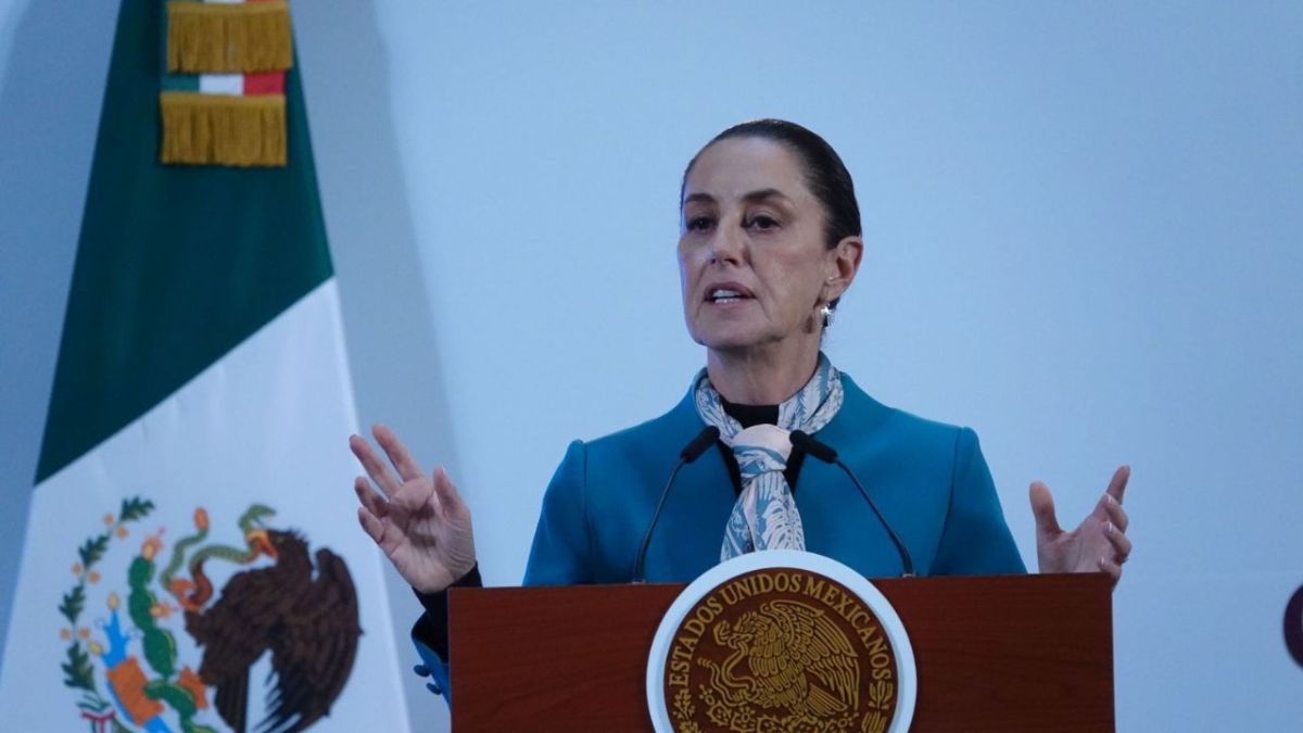 Sheinbaum durante la Mañanera del pueblo del 6 de noviembre.