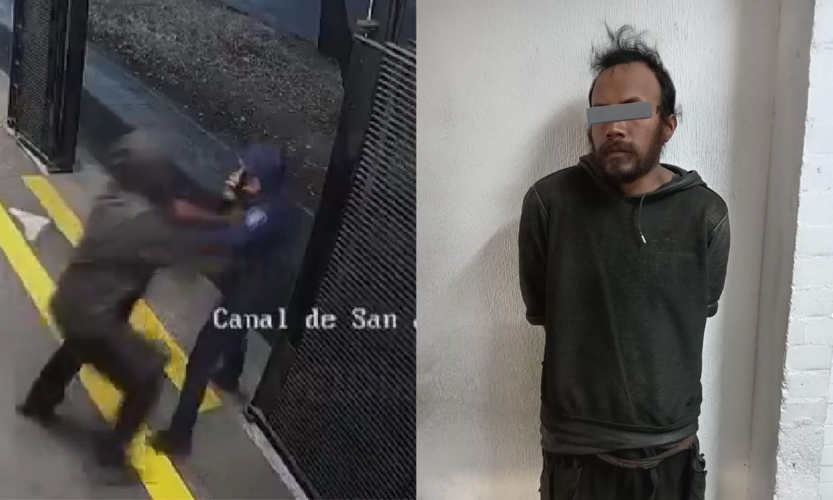 Sujeto empujó a mujer policía en la estación Canal de San Juan del Metrobús; lo detienen.