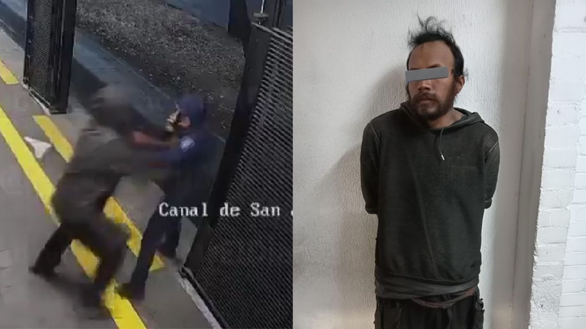 Sujeto empujó a mujer policía en la estación Canal de San Juan del Metrobús; lo detienen.