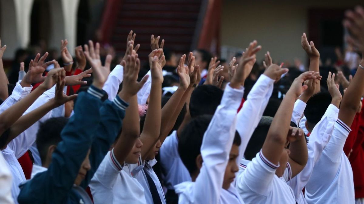 Estudiantes de escuela primaria durante las clases indicadas en el Calendario SEP 2024.