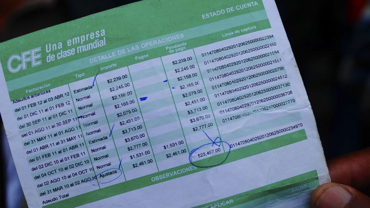 CFE: Lista de precios y tarifas que cobrará en 2024