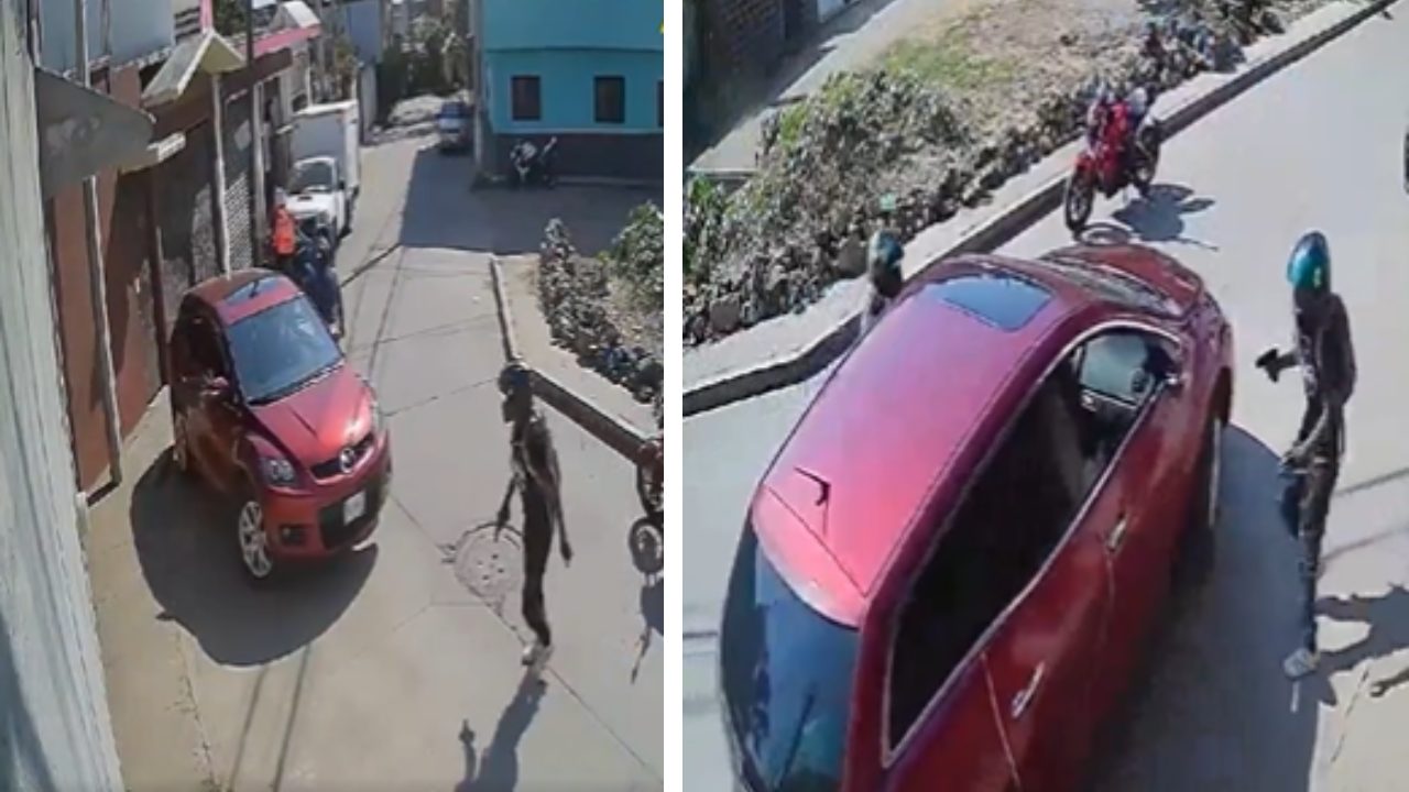 En redes sociales circula un video en el que unos moto-ladrones intentaron asaltar a una familia en Cuernavaca, Morelos.